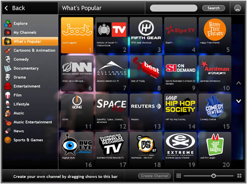 Joost 1.0 Beta Television en Linea