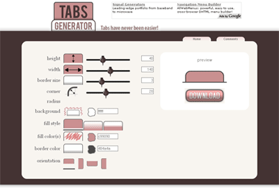 Generador de Menus de pestañas (tabs) tabs generator Generador de Menus de pestañas (tabs)