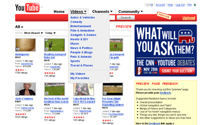 Rediseño de Youtube