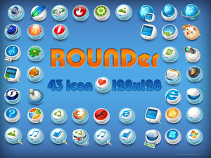 Rounder paquete de 43 iconos