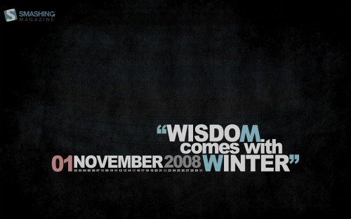 wisdom comes with winter 50+ fondos con calendario de noviembre 2008