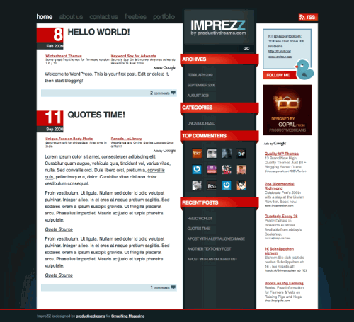 wordpress themes wordpress themes Wordpress themes, descarga imprezz gratis