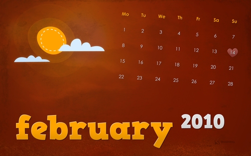 summer 1 Fondos de pantalla con calendario Febrero 2010