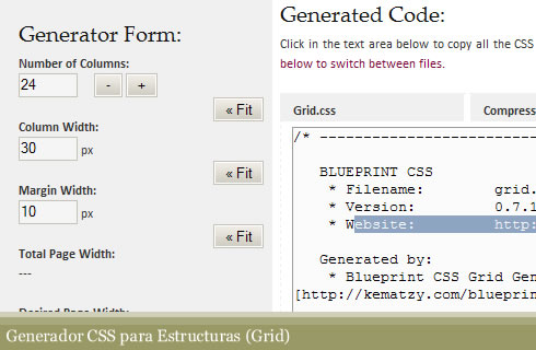 Blueprint Grid CSS Generator