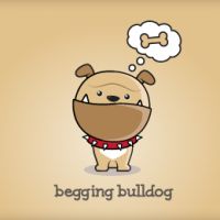 diseños logos perros begging bulldog