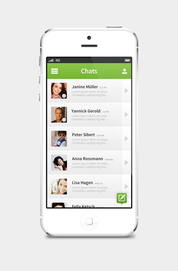 concepto de diseño ui whatsapp chats