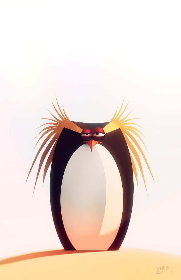 ilustración de pinguino serio