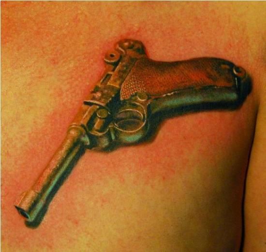 tatuajes pistola 3D