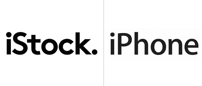 Imagen comparativa de logos: iStock vs iPhone