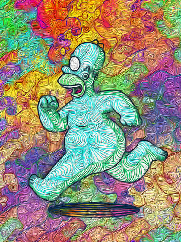 Poster retro de Homero Simpson por Tom Ralston - Frogx Three