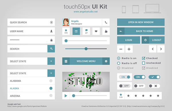 Touch50px UI Kit