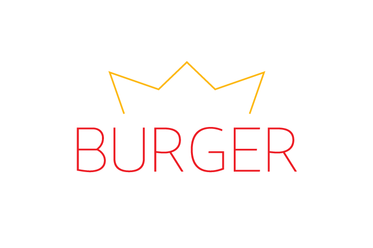 Logo minimalista del rey de las hamburguesas y la comida rápida, Burger King