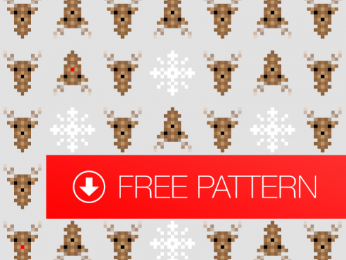 Pattern de renos para fondo navideño