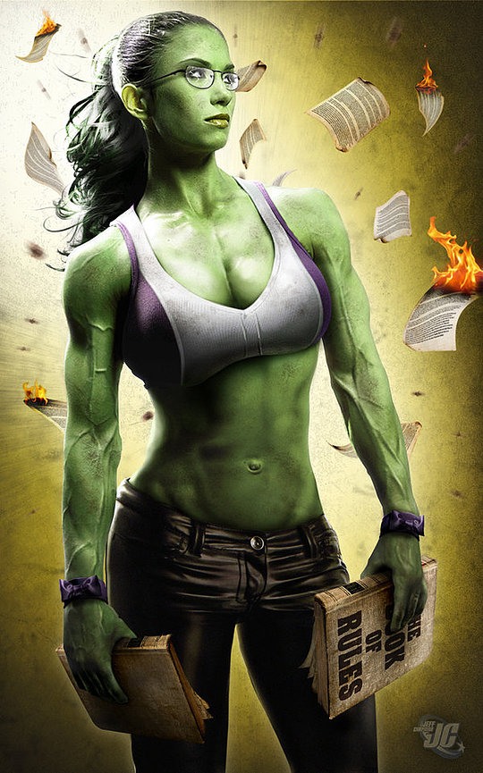 arte digital hulk girl
