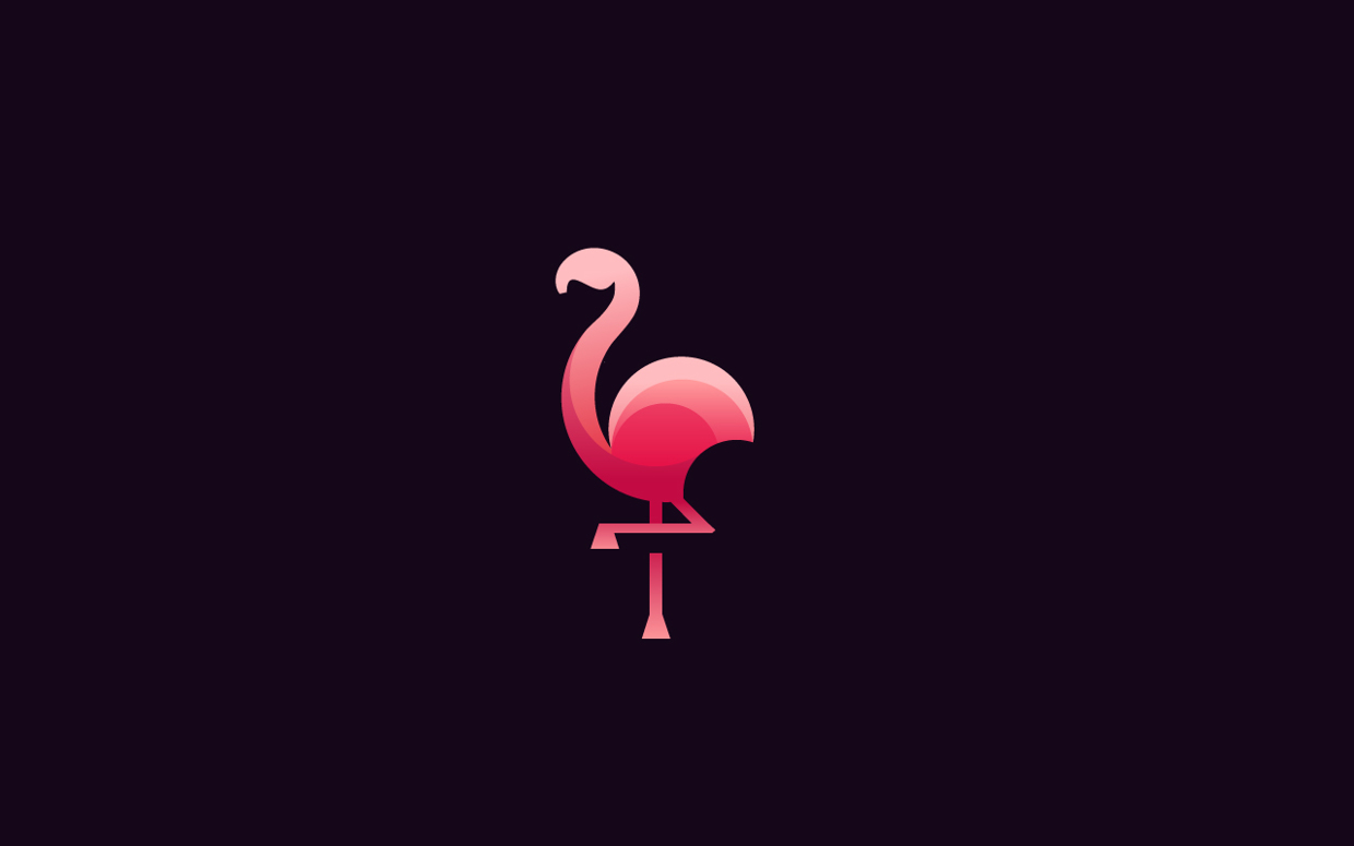 logos minimalistas animales flamingo