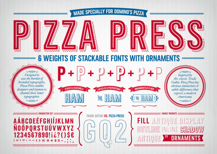 Pizza Press™ la tipografía oficial de Domino's Pizza