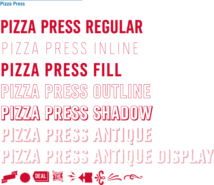 Pizza Press™ la tipografía oficial de Domino'... Frogx Three