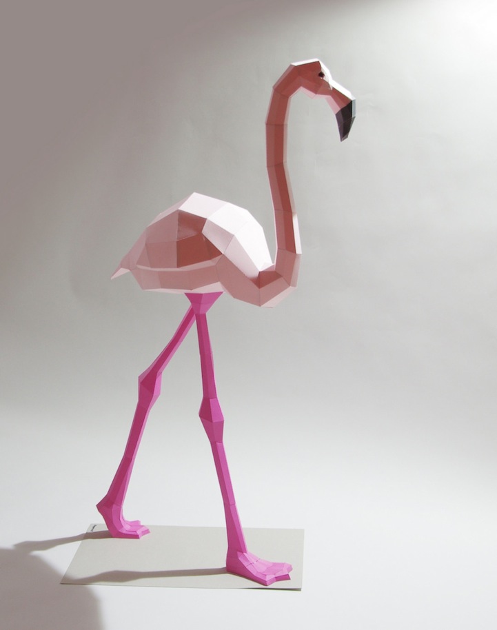 Animales hechos con papel en 3D por Wolfram Kampffmeyer Frogx Three