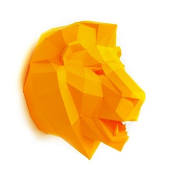 animales papel 3D leon