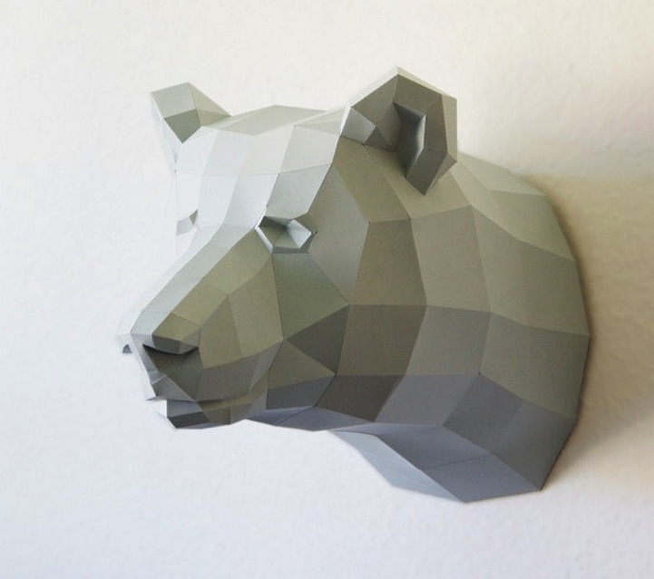 Animales hechos con papel en 3D por Wolfram Kampffmeyer Frogx Three