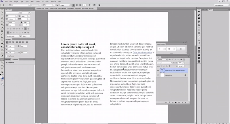 Como Hacer Dos Columnas De Texto En Photoshop frogx3.com