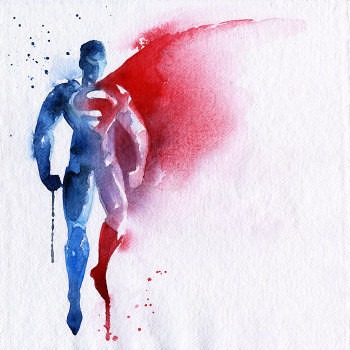 pinturas superheroes acuarelas superman