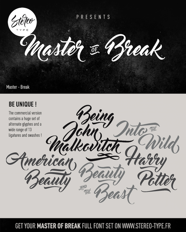 master of break font
