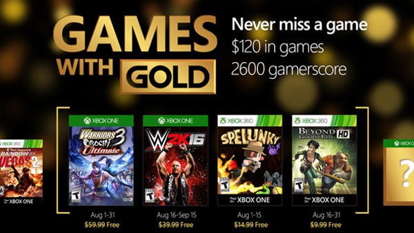 Games With Gold agosto 2016