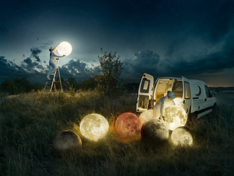 Imágenes conceptuales de la luna por Erik Johansson