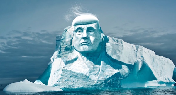esculpir a Trump en Iceberg