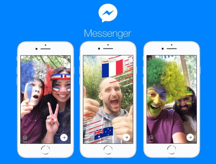 Facebook Messenger lanza filtros del mundial