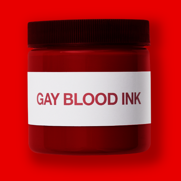 Camisetas impresas con "Sangre gay" por la agencia Mother New York